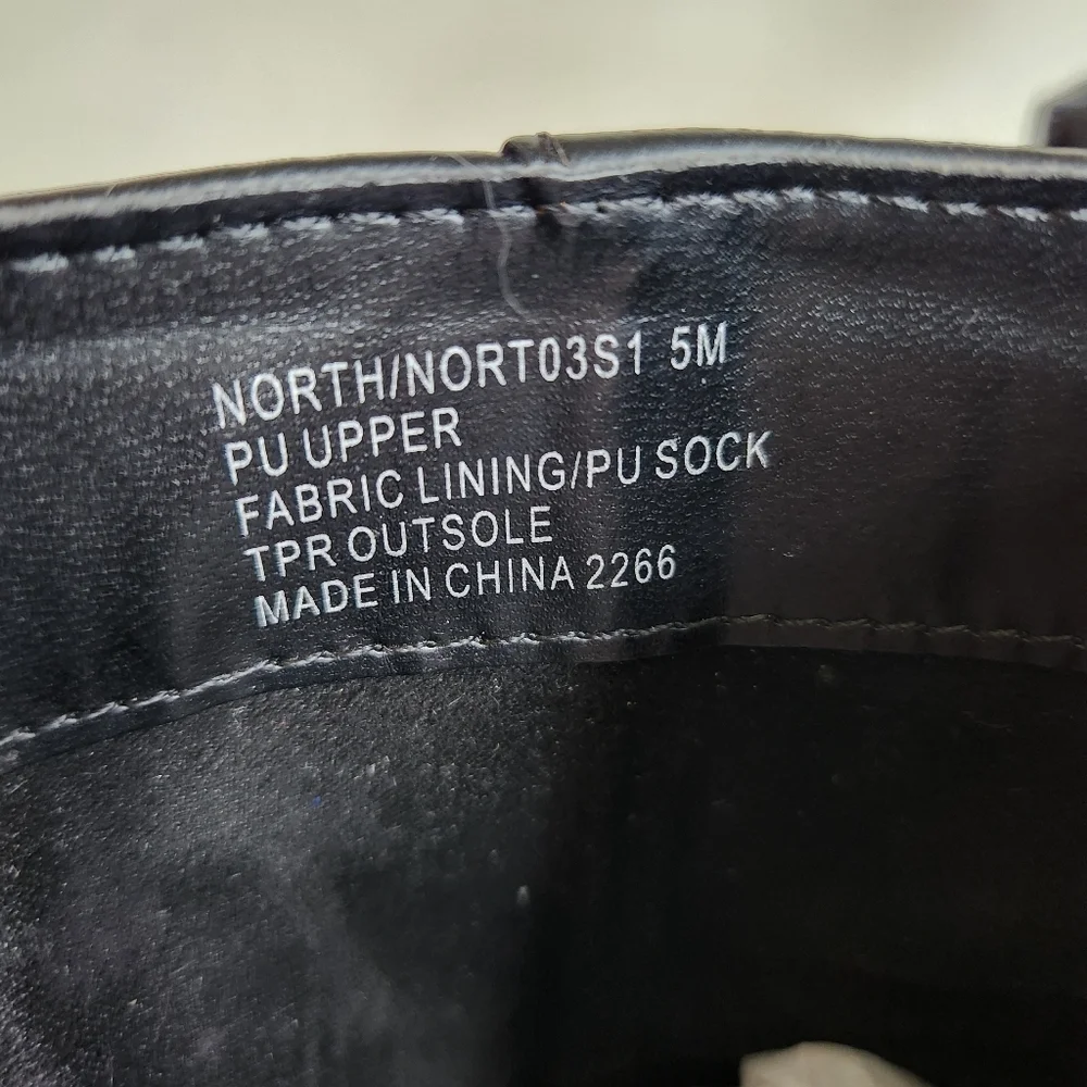 Steve Madden Women's Boots Black Belted Crystal Studded. Size 5M steampunk. - Picture 6 of 7